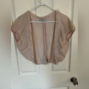 Lace Women's Cream & Pink Open Cardigan